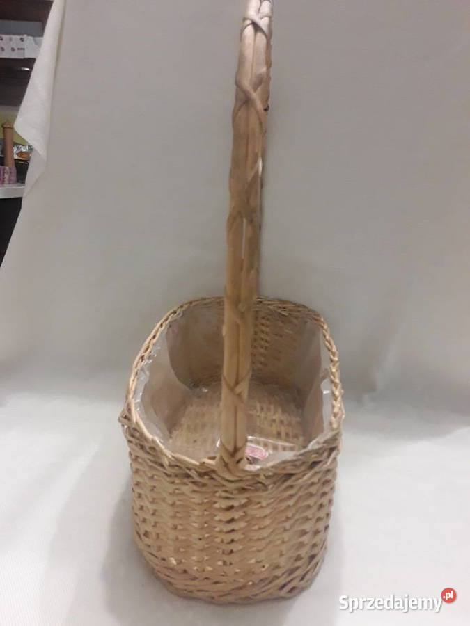 KOSZYK STOJACY OZDOBNY wiklina osłonka na kwiaty Dekoracje i ozdoby