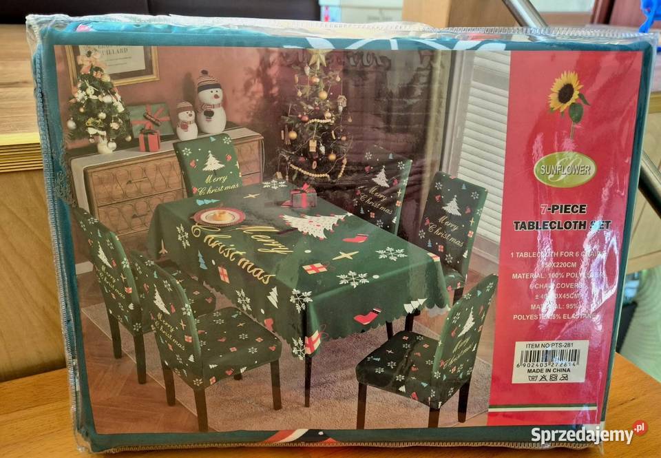 Komplet świąteczny obrus pokrowce na krzesła małopolskie Kraków sprzedam