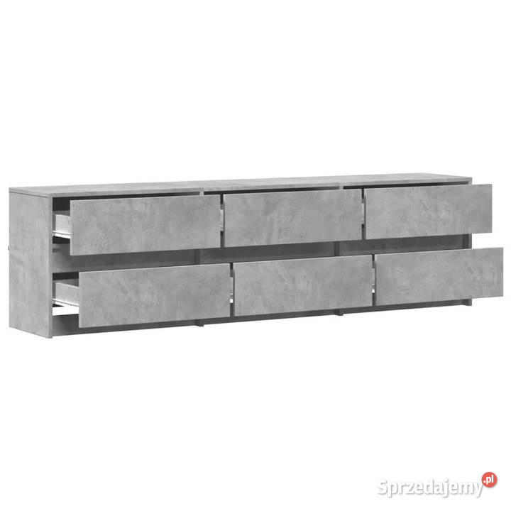 Szafka pod TV z LED szarość betonu 180x34x50 Warszawa