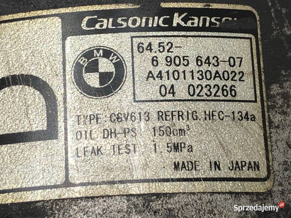 SPRĘŻARKA KLIMATYZACJI BMW E83 6905643 20 150