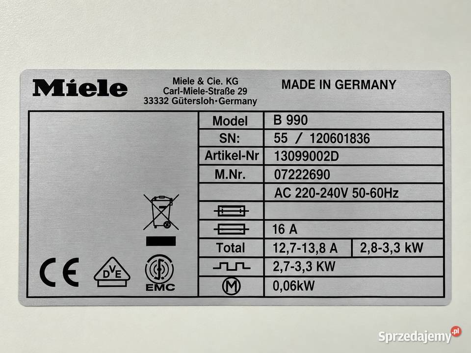 Miele B 990 Magiel Prasowalnica 83 Stan Idealny Kalety