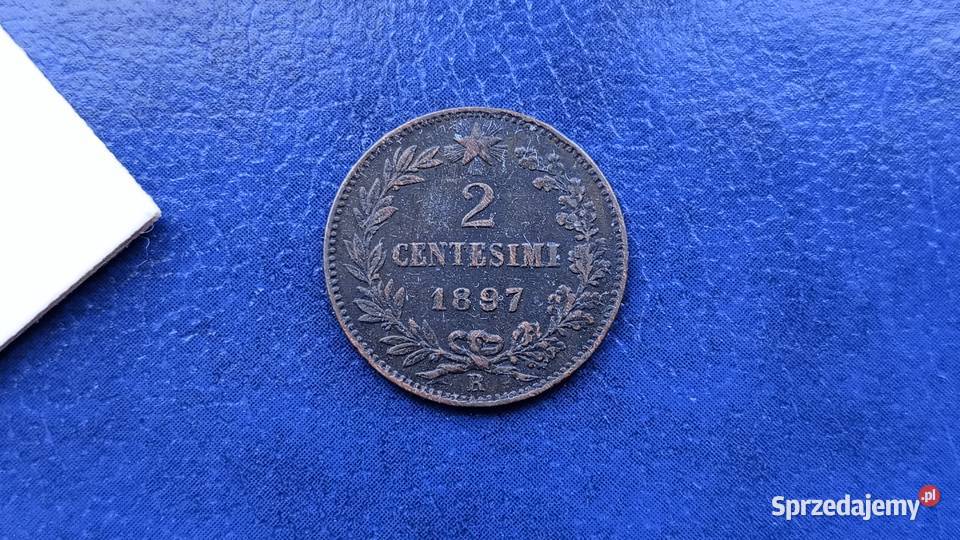 Stare monety 2 centesimi 1897 Włochy Lesko