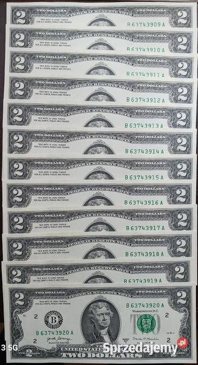 12 x 2 Dolary USA T Jefferson 2017 r seria A men wielkopolskie