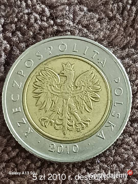 5 Złotych 2010 r wielodestrukt rzadkość wielkopolskie
