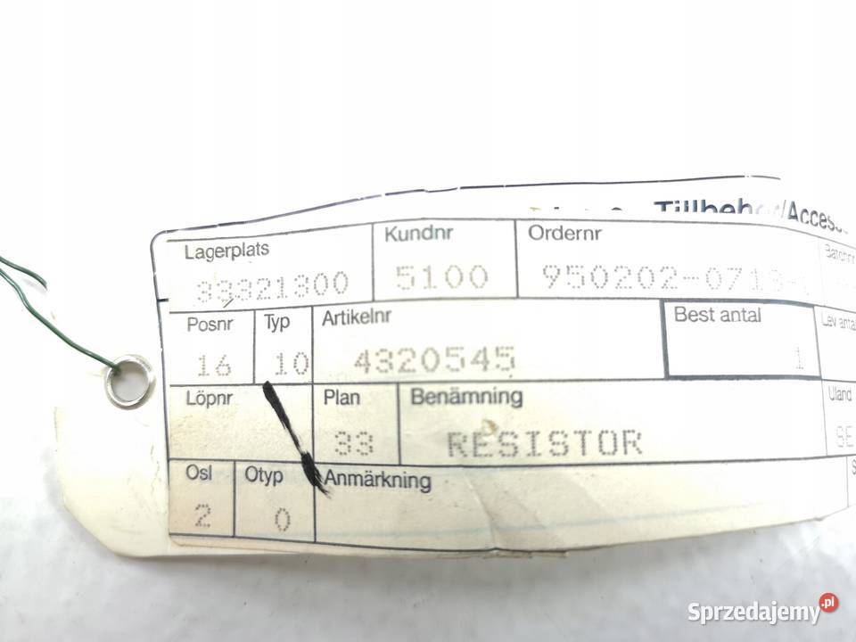 REZYSTOR OPORNIK SAAB 9000 19901995 ORYGINAŁ ASO sprzedam