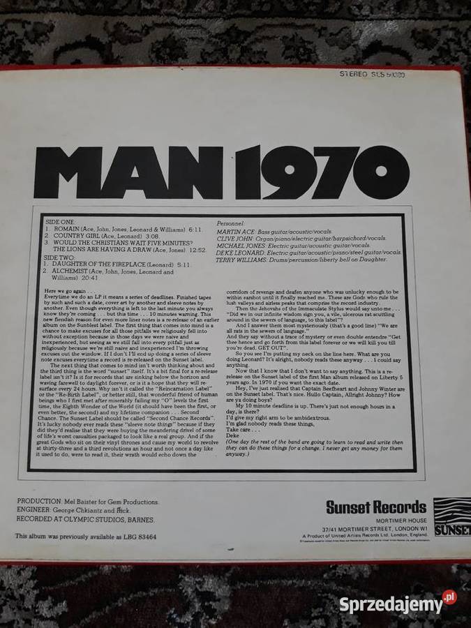 MAN MAN 1970 z kolekcji własnej progresywnego rock Rzeszów