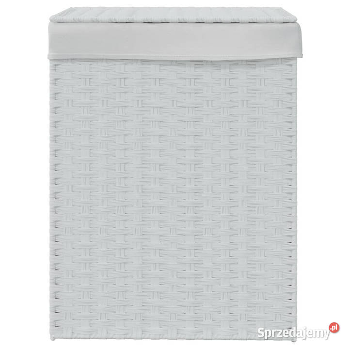 Kosz na pranie z pokrywą biały 46x33x60