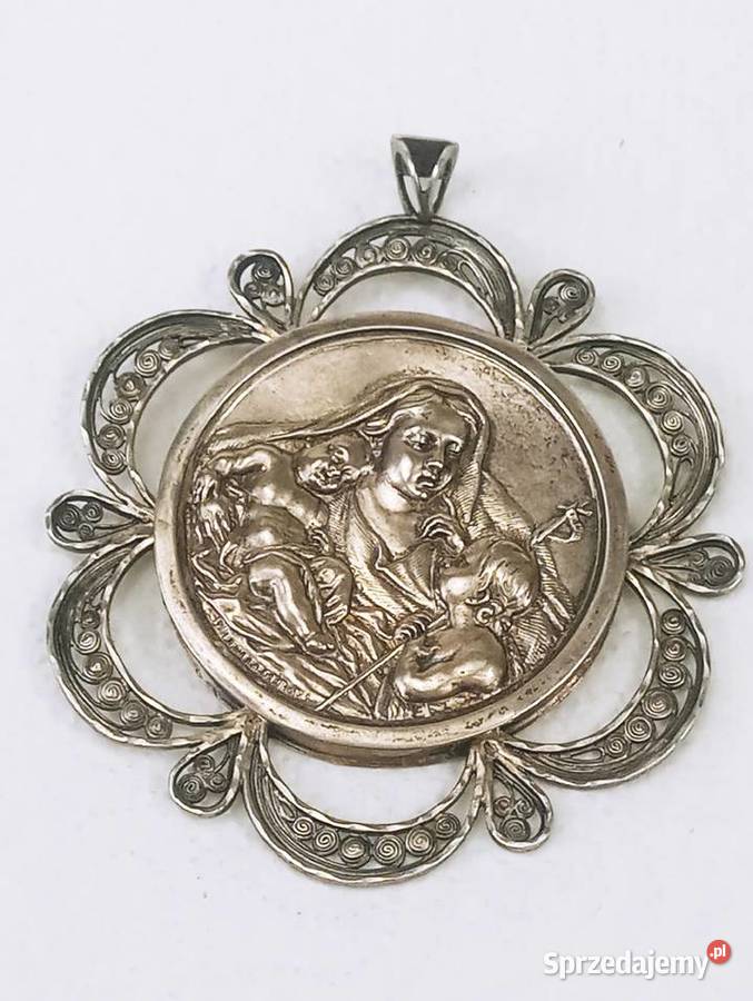 Relikwiarz Srebro pr 813 18001850 Medalion Nowa Sól