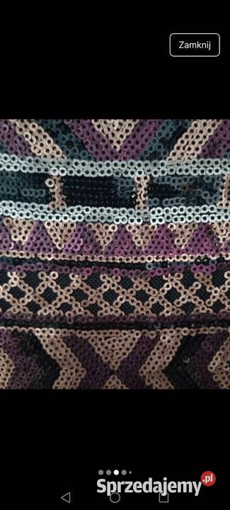 Spódnica czarna z cekinami ołówkowa jesień Długość Mini Krosno