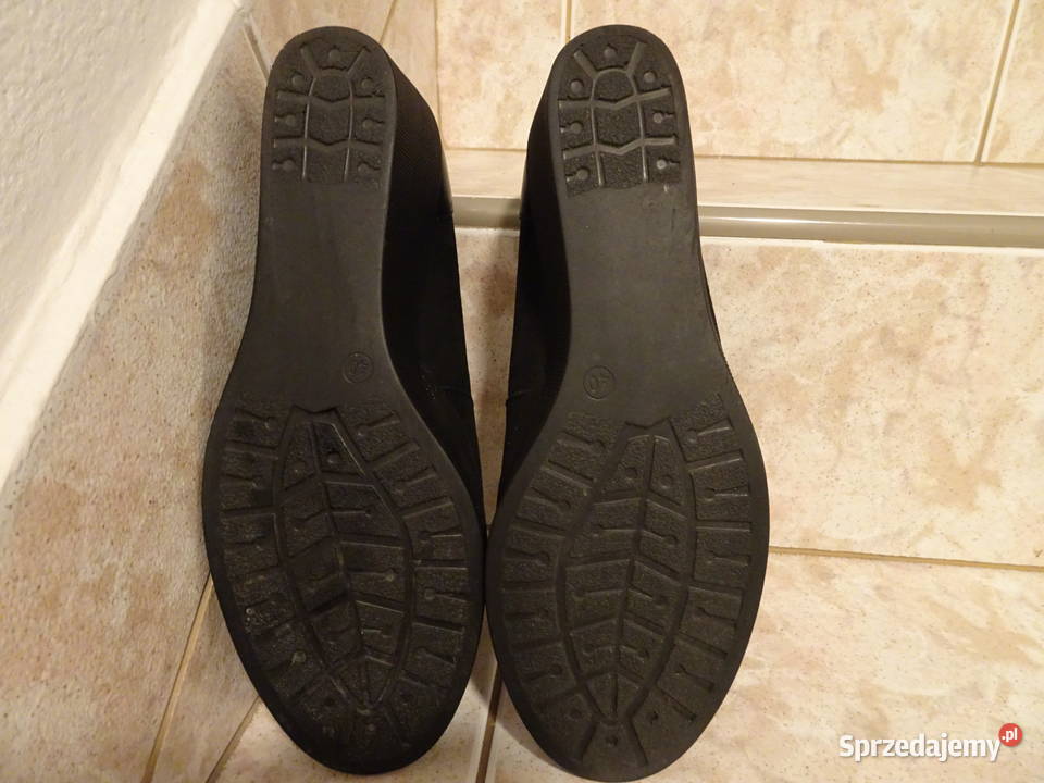 czarne półbuty na koturnie Go Soft rozmiar 40 skóra Moda i Styl mazowieckie Warszawa