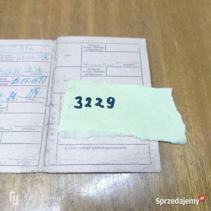 Dowód kolekcjonerski Jawa 250 1958r Pozostałe łódzkie Łubno
