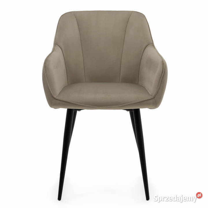 Ciemnobeżowe Krzesło Tapicerowane Lago Wysyłka 60cm Tarchały Małe