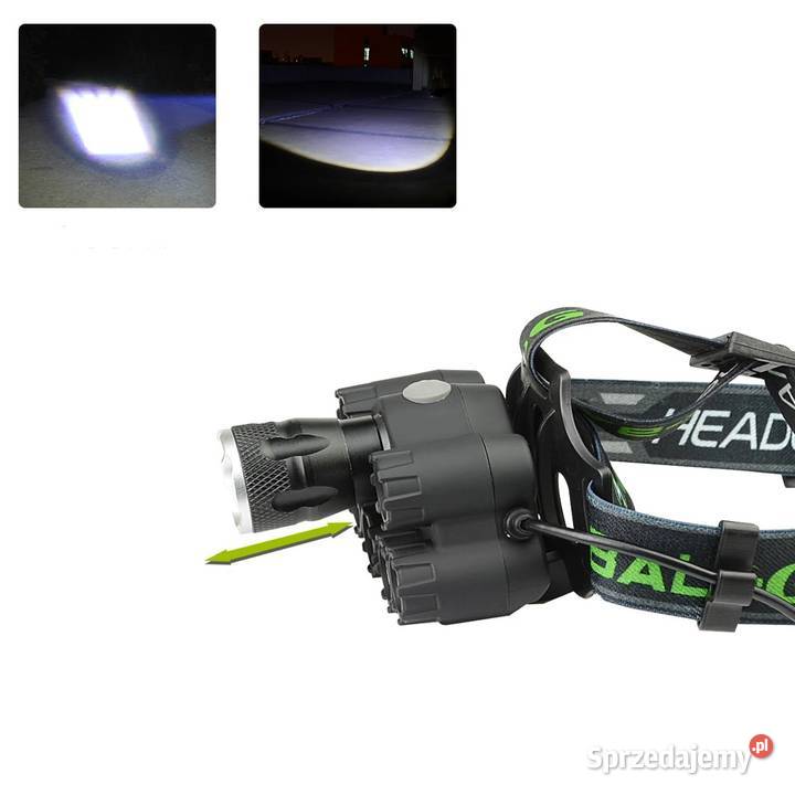 Latarka Czołowa 8 LED TYŁ USB ZOOM sprzedam