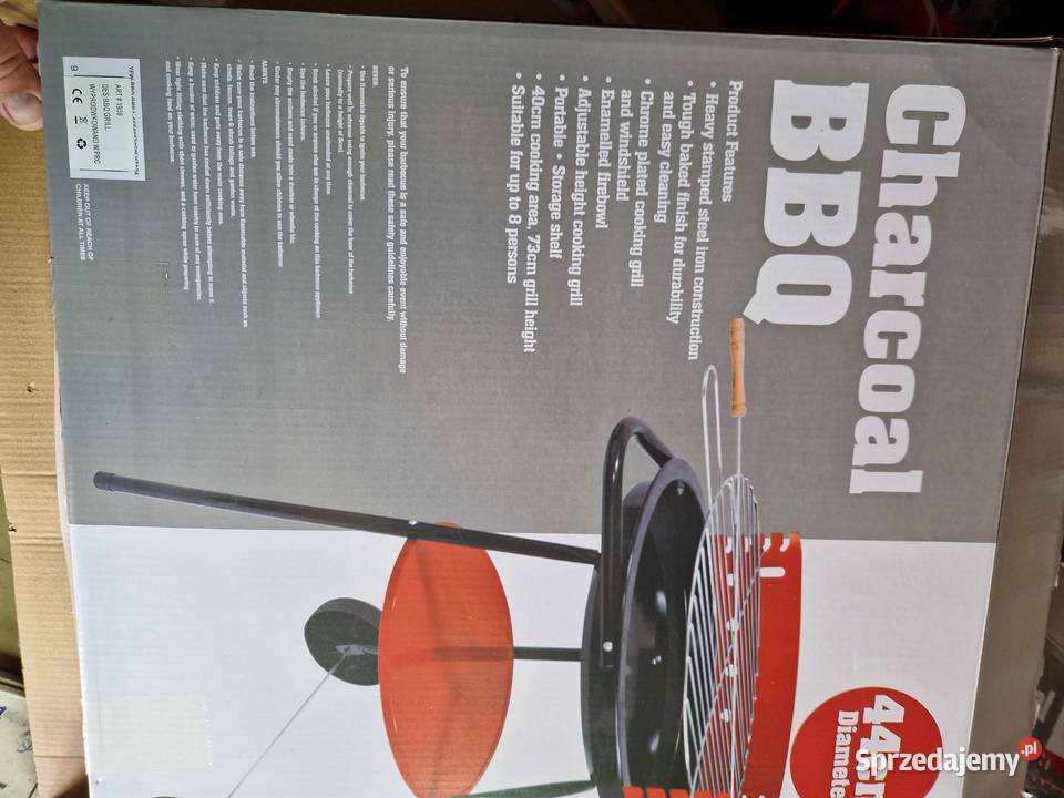 GRILL WĘGLOWY OKRĄGŁY RUCHOMY śr 44 wy73