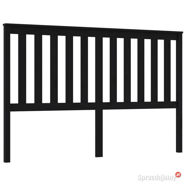 Wezgłowie łóżka czarne 166x6x101 lite drewno