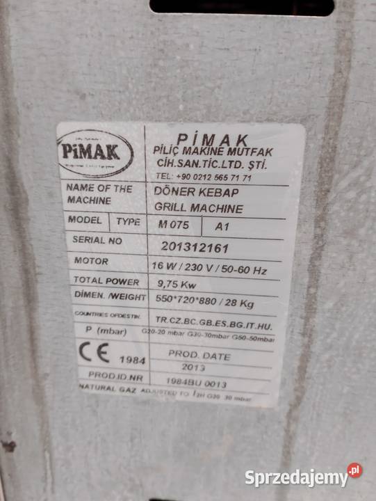 Gyros gazowy 3 palnikowy PIMAK M075A1 G30 Wrocław