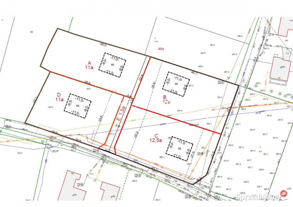 Grunt 1100m2 Krzyszkowice 25m