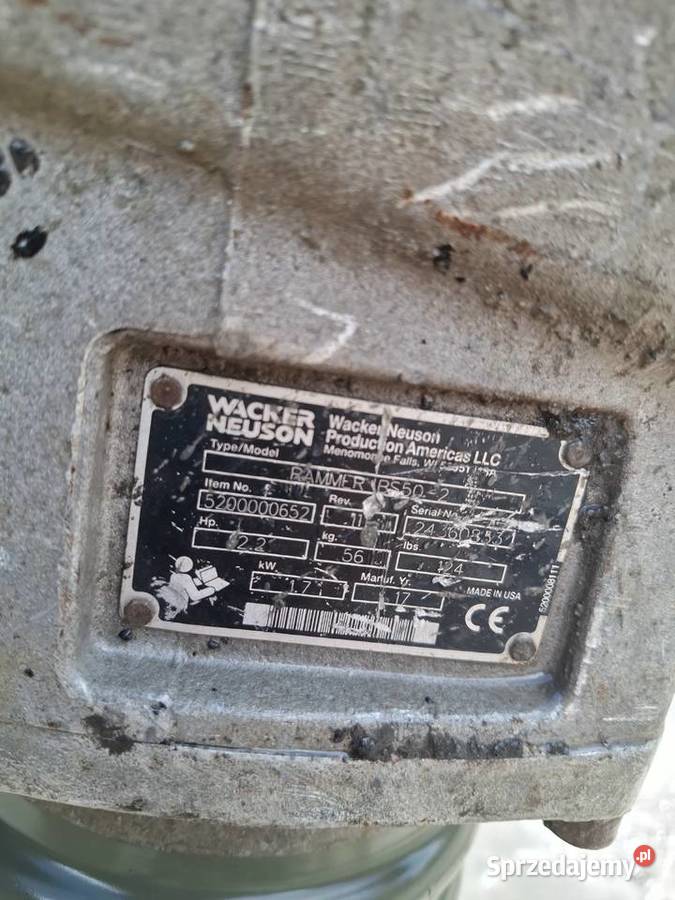 Zagęszczarka stopowa ubijak Wacker Neuson BS502 pomorskie