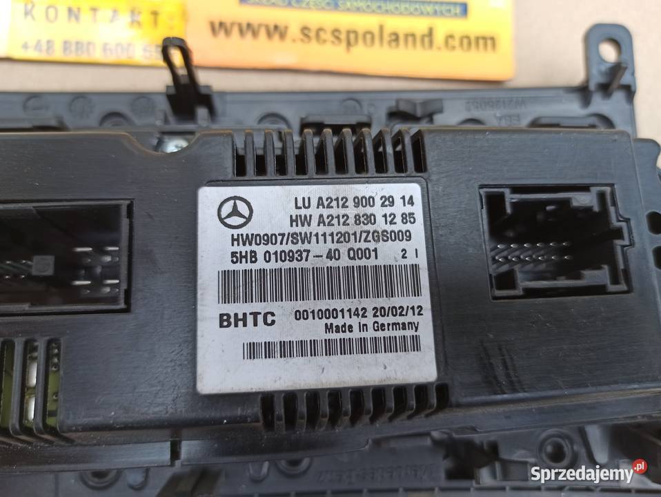 MERCEDES EKLASA W212 PANEL KLIMATYZACJI NAWIEWU Wyposażenie wnętrza lubuskie Trzciel