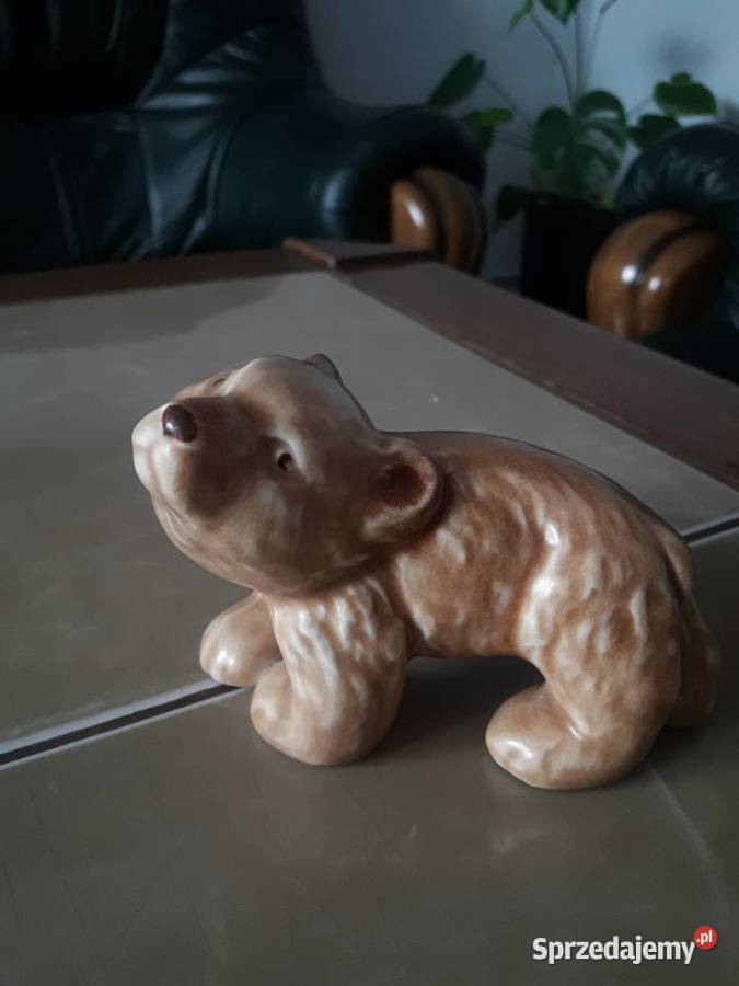 Figurka niedżwiadka ceramika SylvaC desing lata Janów Lubelski