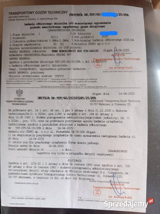 Zbiornik butla LPG 34l Kruszwica sprzedam