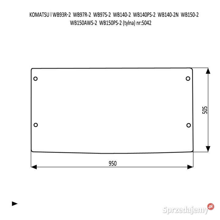 SZYBA TYLNA KOMATSU WB 93 97 97 140 150 R2 S2 świętokrzyskie