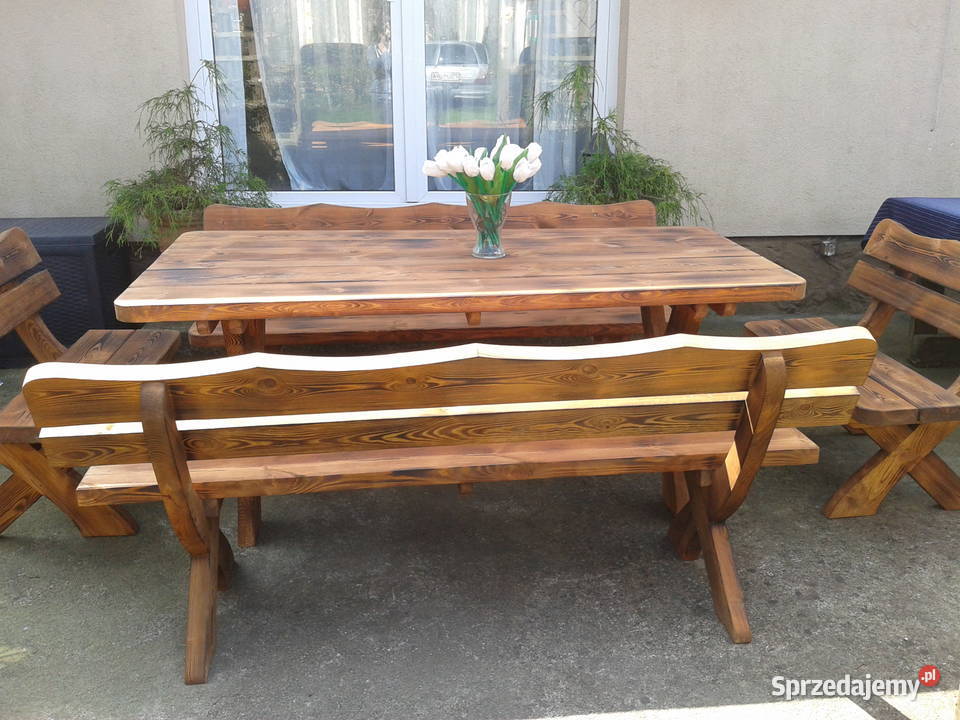 Komplet ławy ogrodowej solidny
