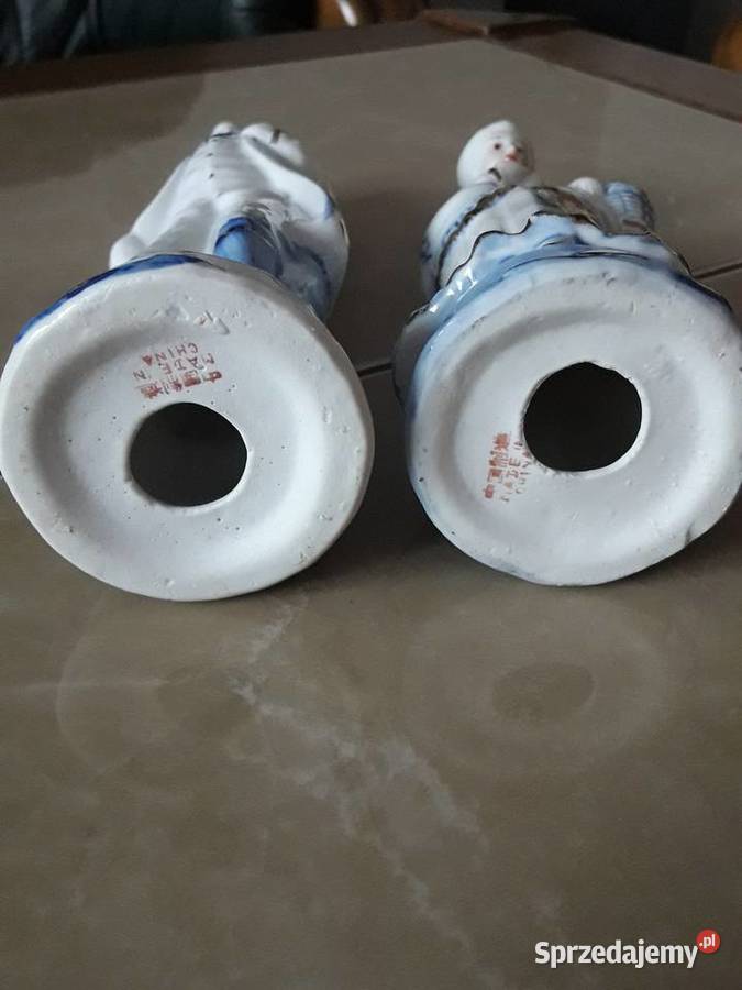 Para dworzan porcelana sygnowana komplet