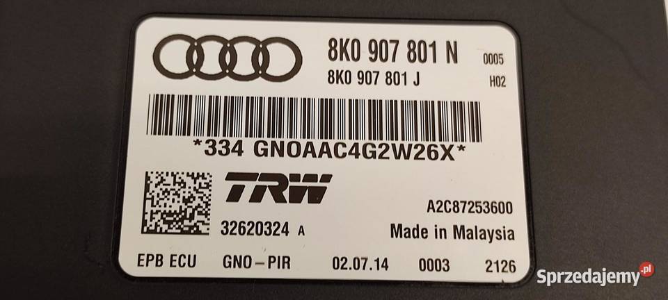 AUDI Q5 8R MODUŁ HAMULCA RĘCZNEGO 8K0907801N