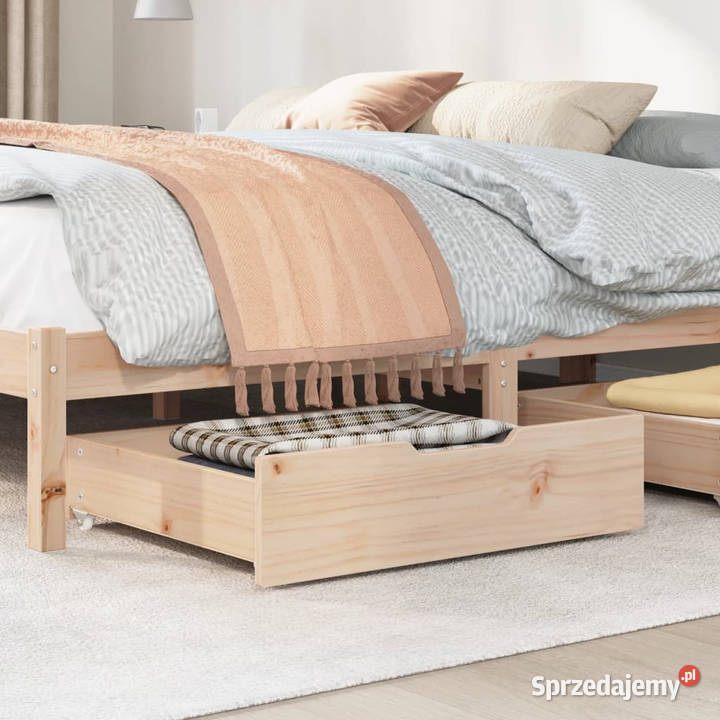 Szuflady pod łóżko z kółkami 2 75x55x16 sosna