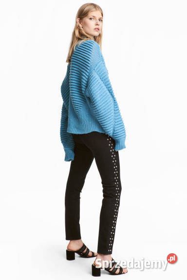 Czarne spodnie leginsy legginsy HM dżety bokach H&M Spodnie Toruń