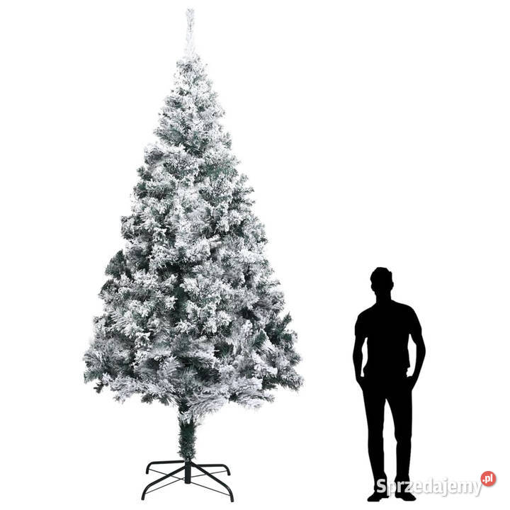 Sztuczna choinka flokowana śniegiem zielona 400 Warszawa