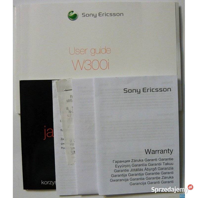 W300i K500i Sony Ericsson Instrukcja Obsługi Radom
