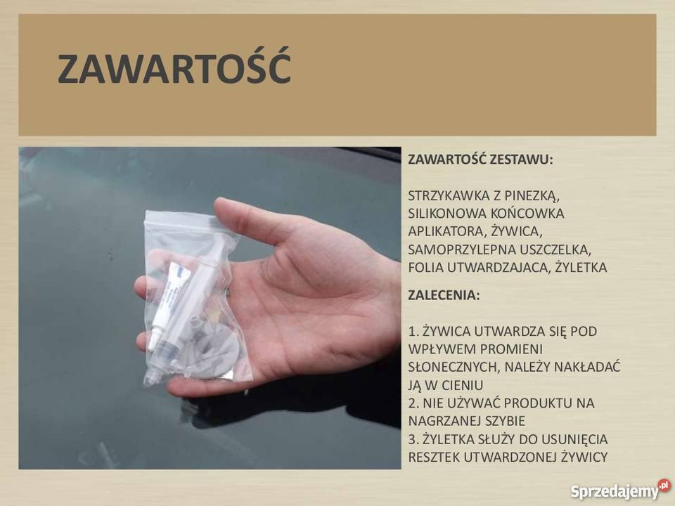 Zestaw naprawczy szyby samochodowej do szyb klej Kraków sprzedam