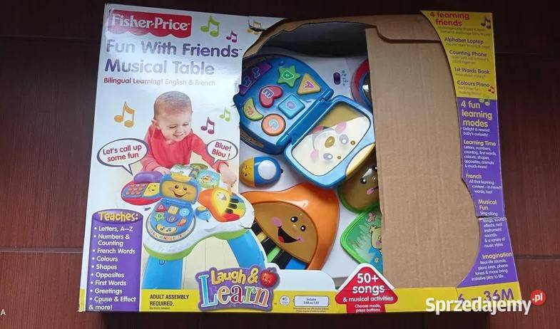 Stoliczek edukacyjny Francusko Angielski NOWY Fisher Price Edukacyjne Śrem