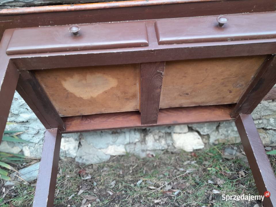 Stary drewniany stół stolik ława zabytek PRL Meble