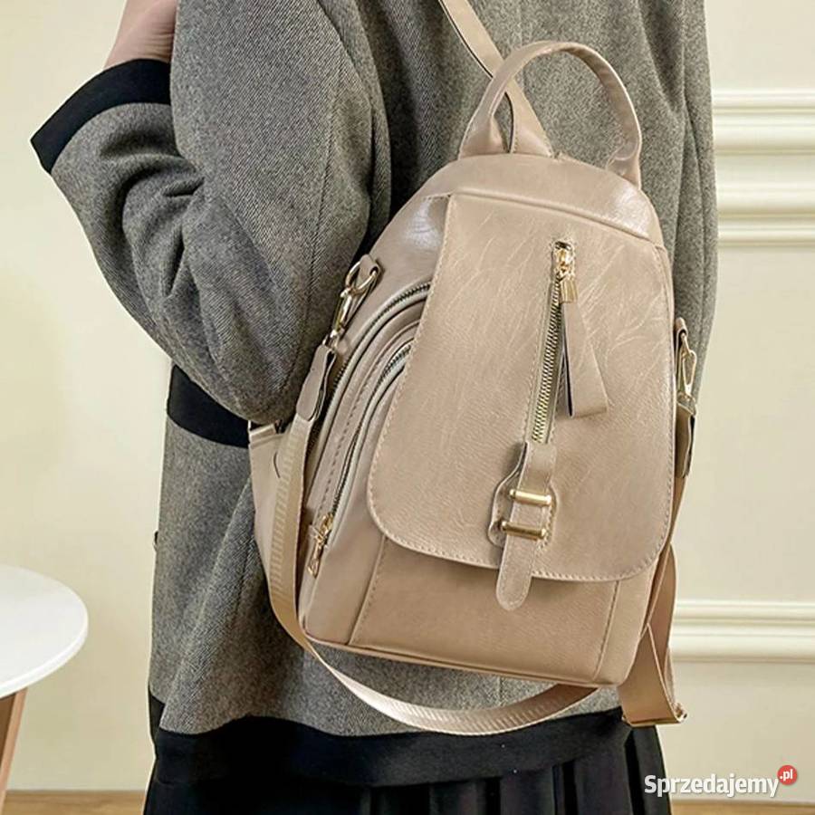 Plecak damski skórzany z klapą Mochila Bolsos Zawiercie sprzedam