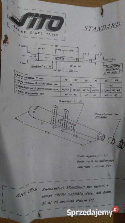 NOWY WYDECH TŁUMIK UNIWERSALNY 3840 mm Części motocyklowe