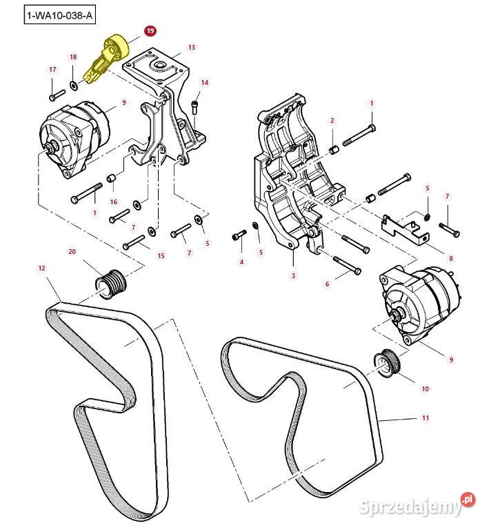 Napinacz paska Massey Ferguson Valtra 4282175M2 Silnik i osprzęt Białystok sprzedam