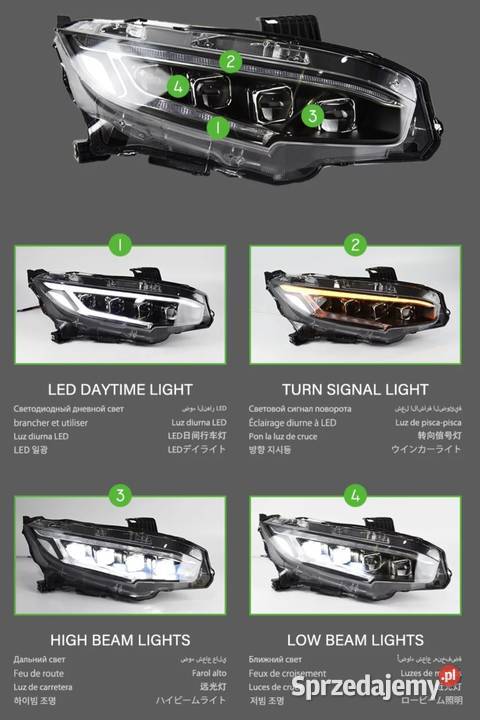 NOWE lampy przednie lampa przód Honda Civic X łódzkie Bełchatów