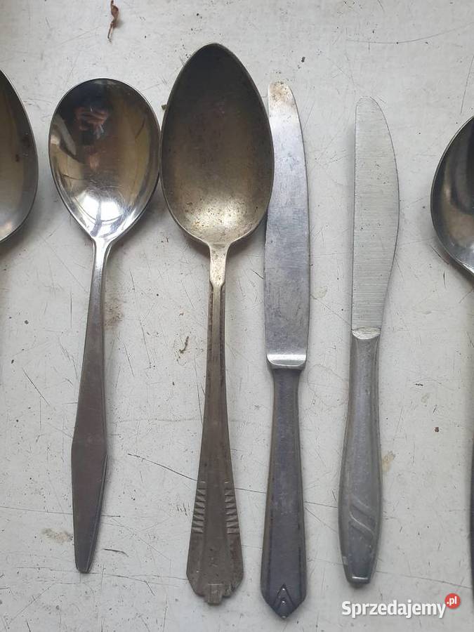 Sztućce metalowe stare vintage retro min Gerlach Warszawa