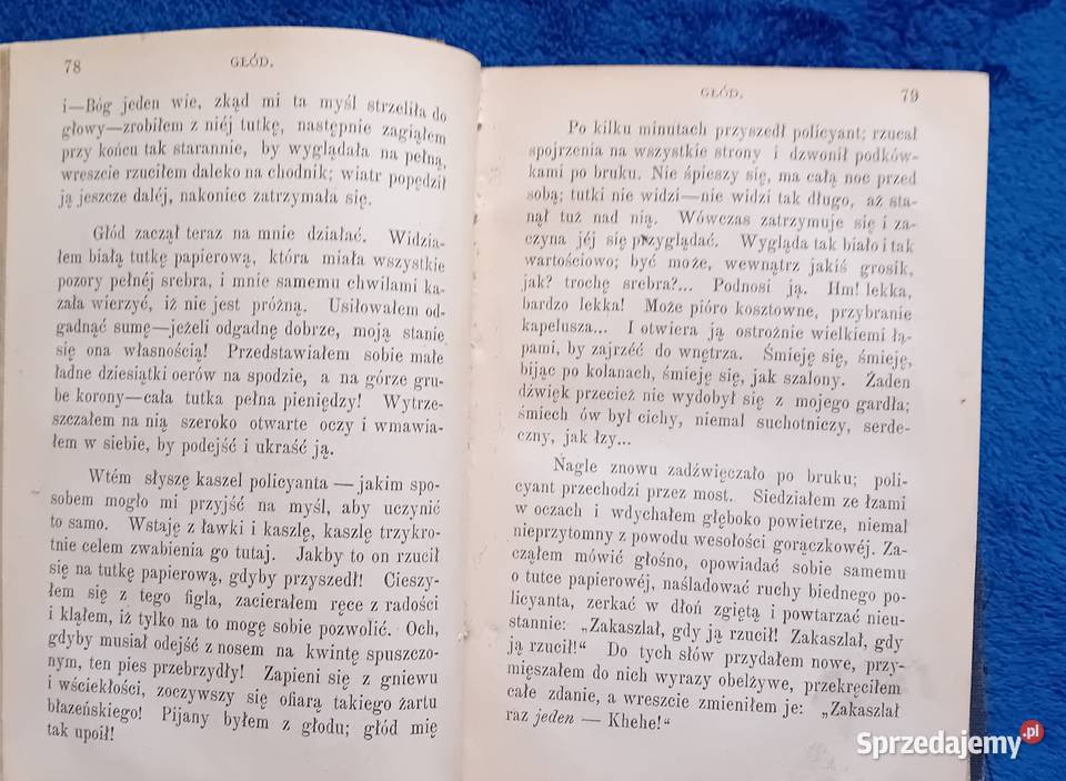 Knut Hamsun Głód Wydanie przedwojenne Półskórek Koźminek