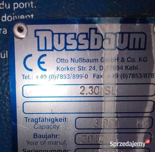 Podnosnik dwukolumnowy śrubowy nusbaum
