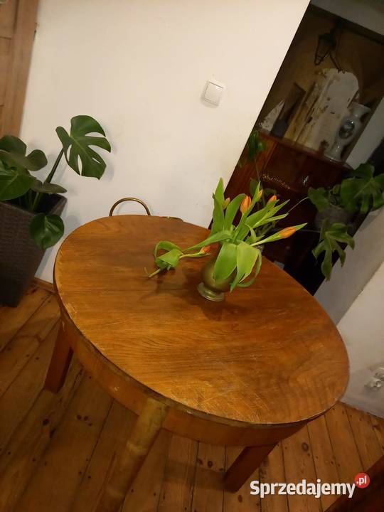 Stół okrągły prl rozkladany solidny pomorskie Gdańsk sprzedam