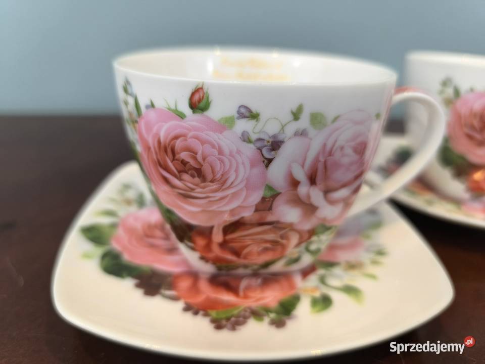 Piękny zestaw porcelany kawowo herbaciany 2 Łódź