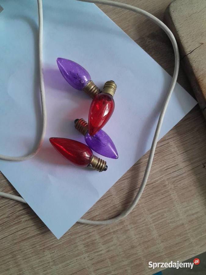 Ozdoby choinkowe bąbki oświetlenie lampki z prl łódzkie Konstantki