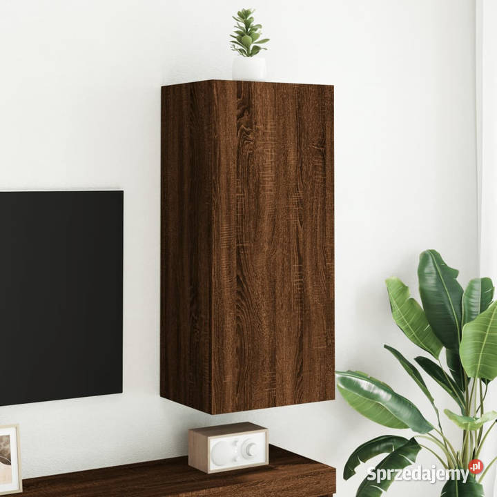 Ścienna szafka TV brązowy dąb 405x30x90 WM836930 Warszawa