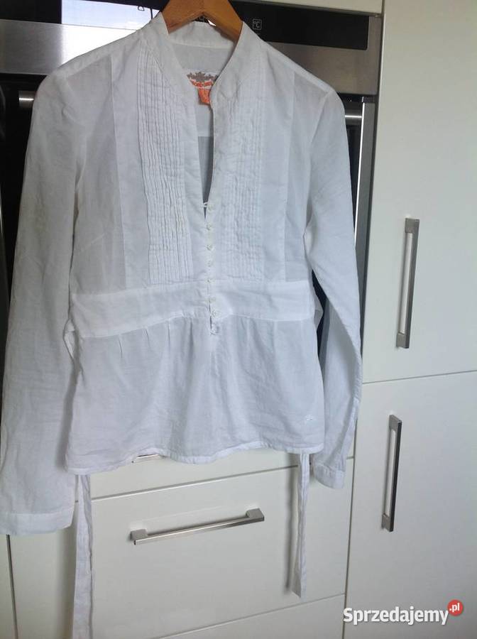 Biała Koszula Wiązana Damska BROADWAY S Bawełna Nowa Sól