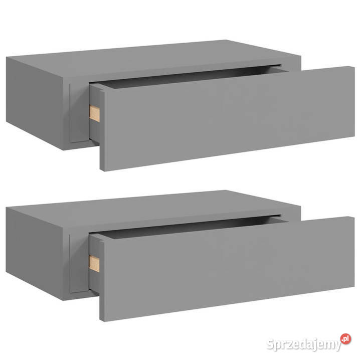 Półki ścienne z szufladą 2 szare 40 x 235 x 10 Warszawa sprzedam