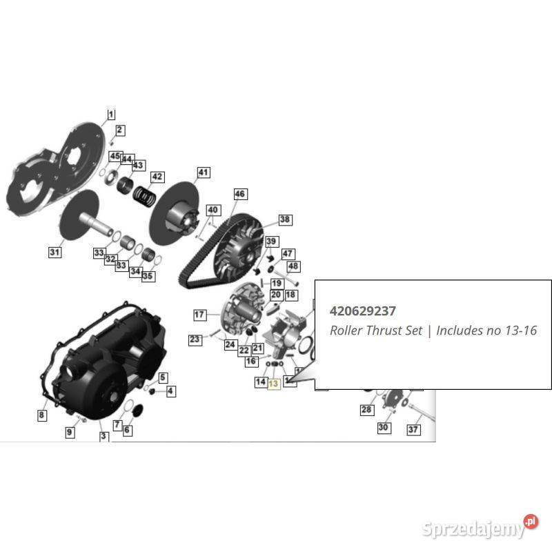 Zestaw rolek wariatora CanAm outlander BRP Nowy Sącz